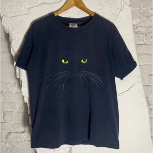 Tennessee River Cat‎ Eyes Faded Black Graphic T Shirt Men's Medium